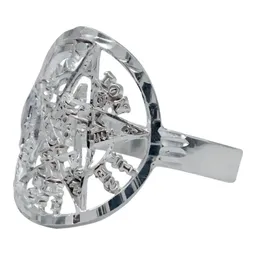 Anillo Plata 925 Tetragramatón Acabado Diamantado Unisex - Imagen 1