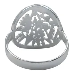 Anillo Plata 925 Tetragramatón Acabado Diamantado Unisex - Imagen 2