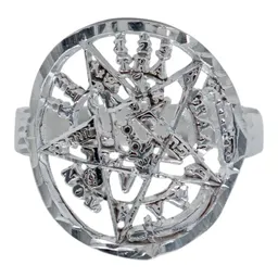 Anillo Plata 925 Tetragramaton Diamantado Místico Unisex - Imagen 3
