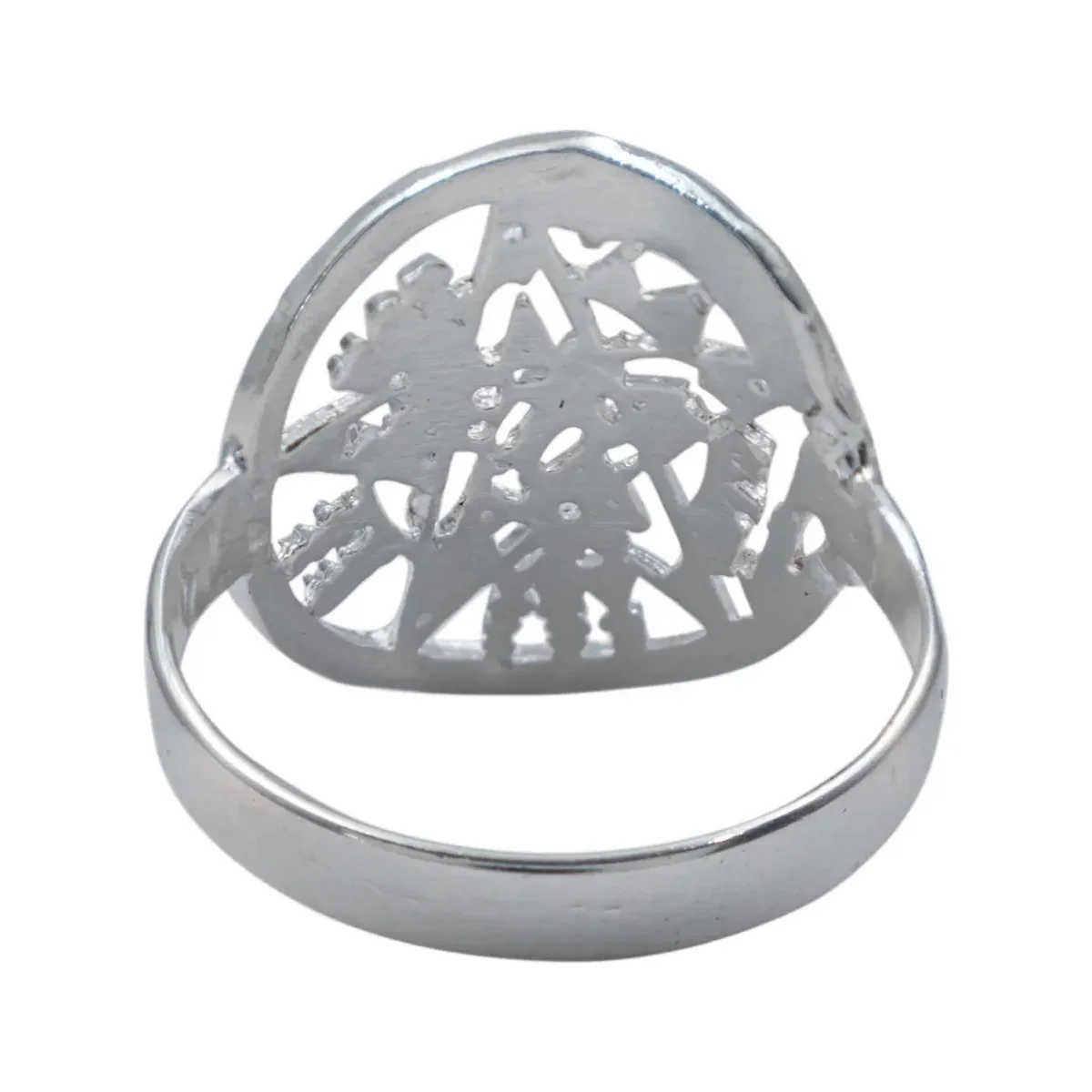Anillo Plata 925 Tetragramatón Diamantado Protección - Imagen 2