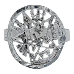 Anillo Plata 925 Tetragramatón Diamantado Protección - Imagen 3