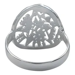 Anillo Plata 925 Tetragramaton Diamantado Unisex - Imagen 3