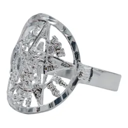 Anillo Plata 925 Tetragramatón Diamantado Unisex - Imagen 1