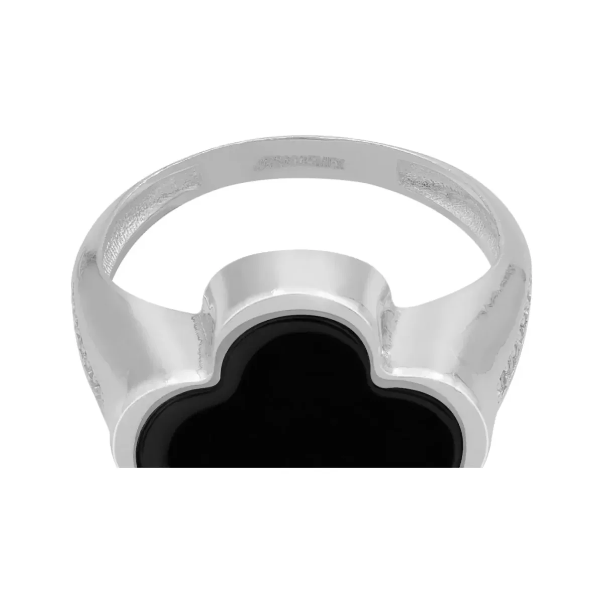 Anillo Plata 925 Trébol Cuatro Hojas Esmaltado Negro con Zirconia - Imagen 6