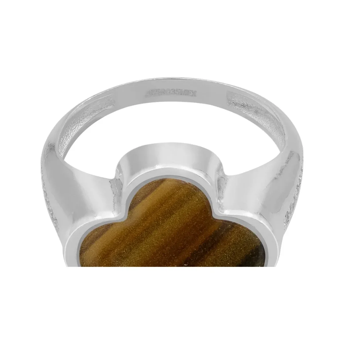 Anillo Plata 925 Trébol Esmaltado Café Zirconia - Imagen 6