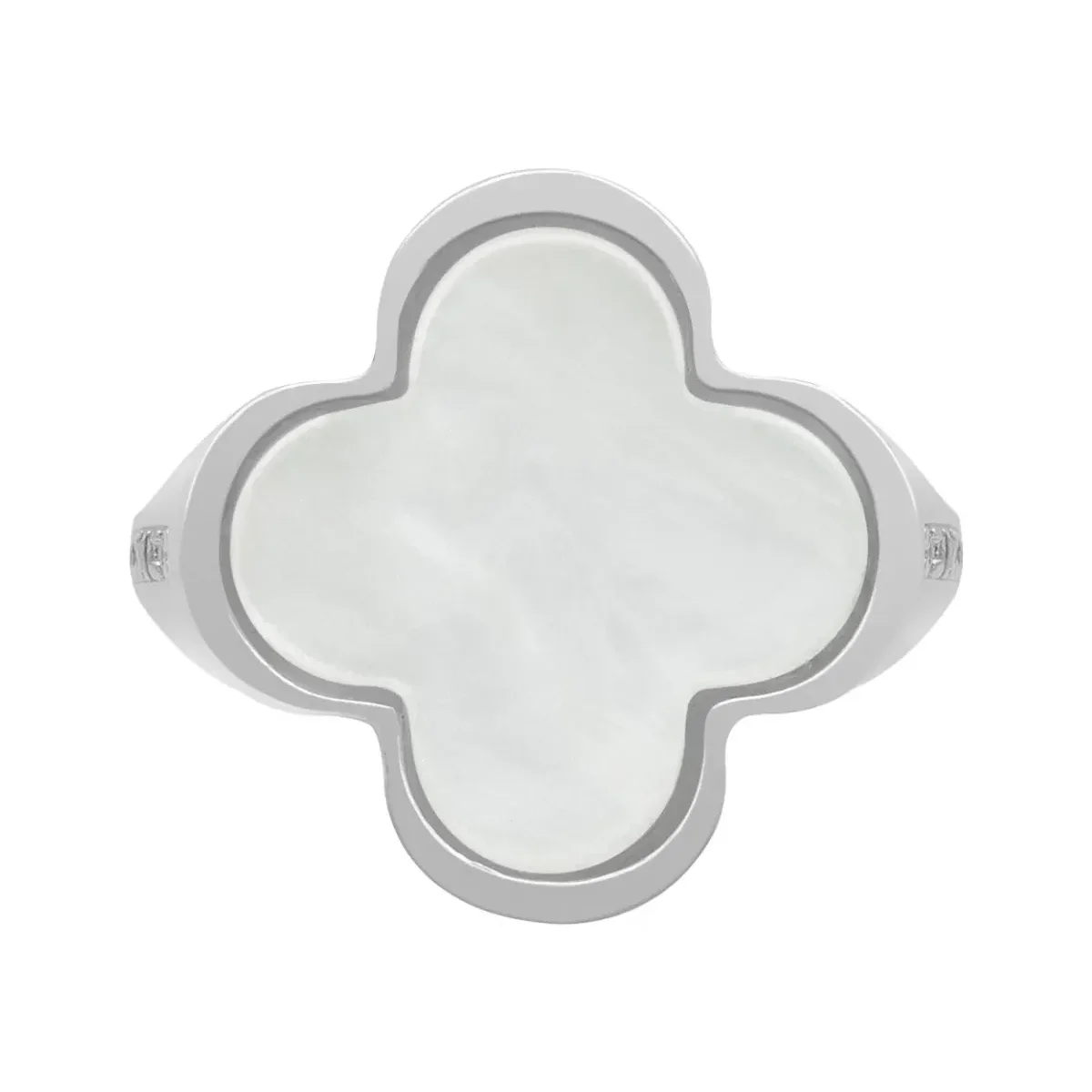 Anillo Plata 925 Trébol Esmaltado con Zirconia Transparente - Imagen 2