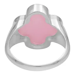 Anillo Plata 925 Trébol Esmaltado Rosa con Zirconia para Mujer - Imagen 3