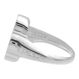 Anillo Plata 925 Trébol Esmaltado Rosa con Zirconia Talla 7 - Imagen 4