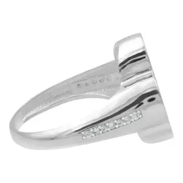 Anillo Plata 925 Trébol Esmaltado Rosa con Zirconia Talla 7 - Imagen 5