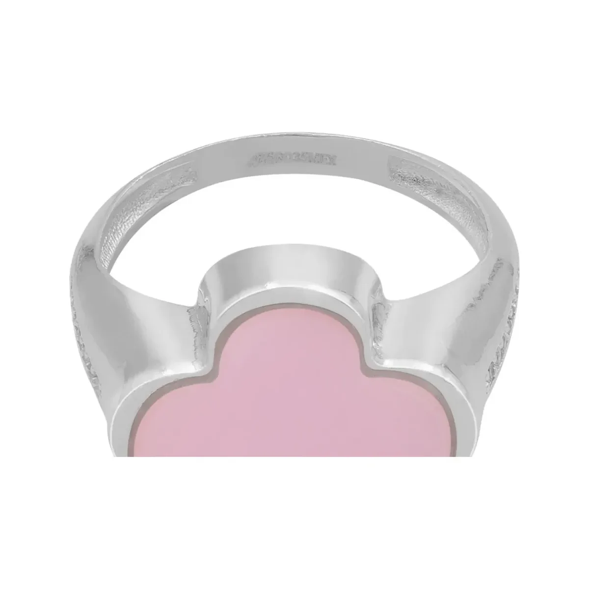 Anillo Plata 925 Trébol Esmaltado Rosa con Zirconia Talla 7 - Imagen 6