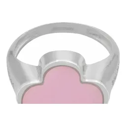 Anillo Plata 925 Trébol Esmaltado Rosa con Zirconia Talla 7.5 - Imagen 6
