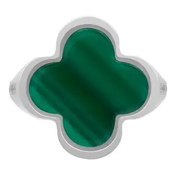 Anillo Plata 925 Trébol Esmaltado Verde con Zirconia - Imagen 2