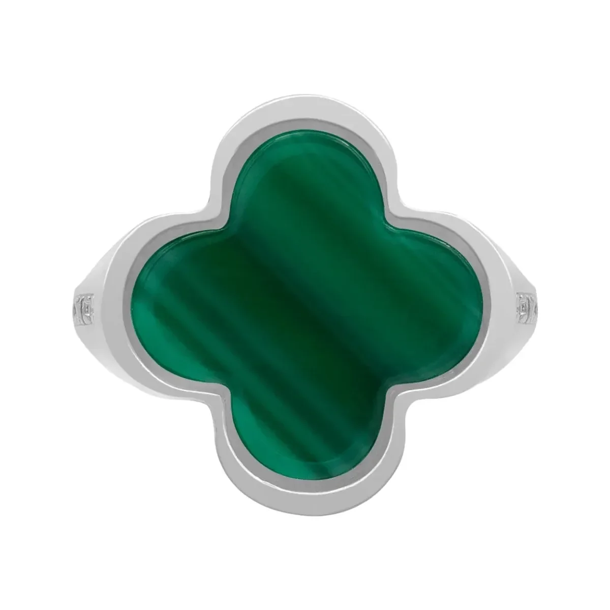 Anillo Plata 925 Trébol Esmaltado Verde con Zirconia - Imagen 2