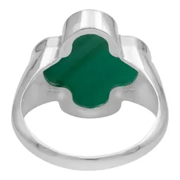 Anillo Plata 925 Trébol Esmaltado Verde con Zirconia - Imagen 3