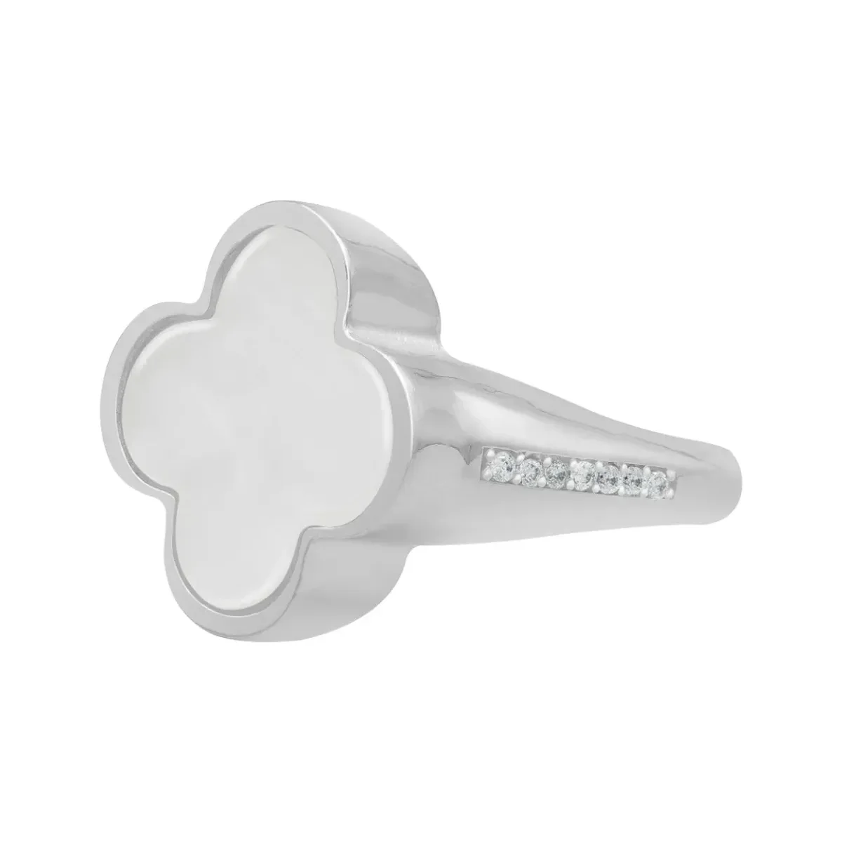 Anillo Plata 925 Trébol Esmaltado Zirconia brillante, diseño de la suerte, joyería de moda para mujer, ideal para regalo.