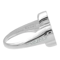 Anillo Plata 925 Trébol Negro Esmaltado con Zirconia - Imagen 5