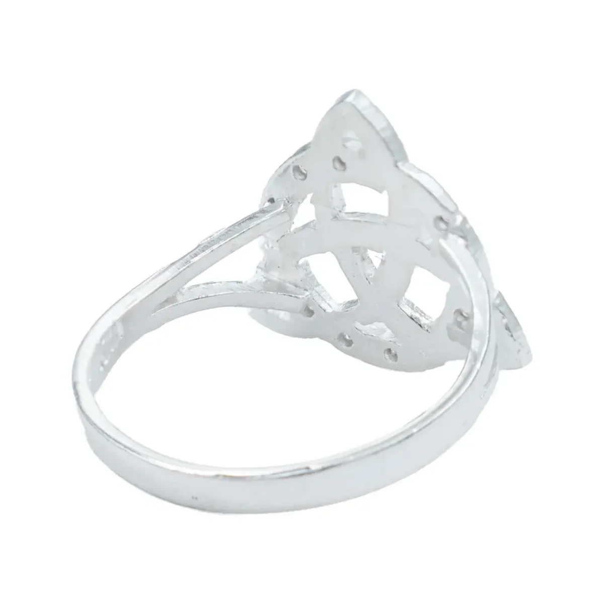 Anillo Plata 925 Triqueta Celta con Zirconia Brillante - Imagen 3