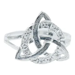 Anillo Plata 925 Triqueta Celta Diamantada con Zirconia - Imagen 1