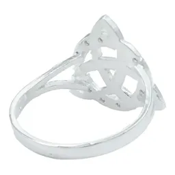 Anillo Plata 925 Triqueta Celta Diamantada con Zirconia - Imagen 3