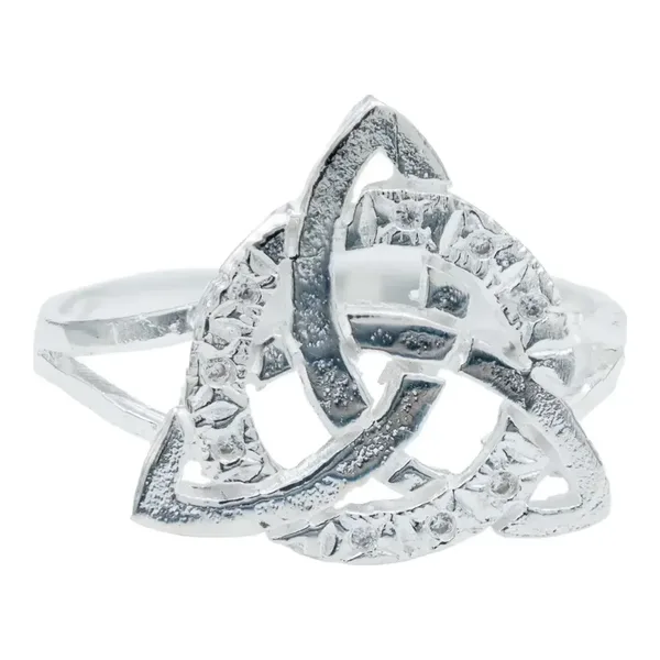 Anillo de plata .925 zirconia diamantado triqueta celta — Joyaris