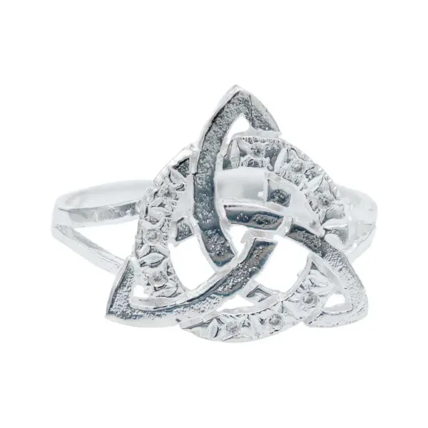Anillo de plata .925 zirconia diamantado triqueta celta — Joyaris