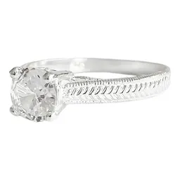 Anillo Plata Ley .925 Corona con Zirconia Blanca - Imagen 1