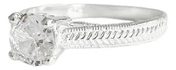 Anillo Plata Ley .925 Corona con Zirconia Blanca - Imagen 1