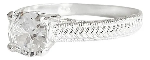 Anillo de Matrimonio de plata .925 blanco zirconia acabado pulido — Joyaris