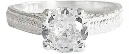 Anillo Plata Ley .925 Corona con Zirconia Blanca - Imagen 2