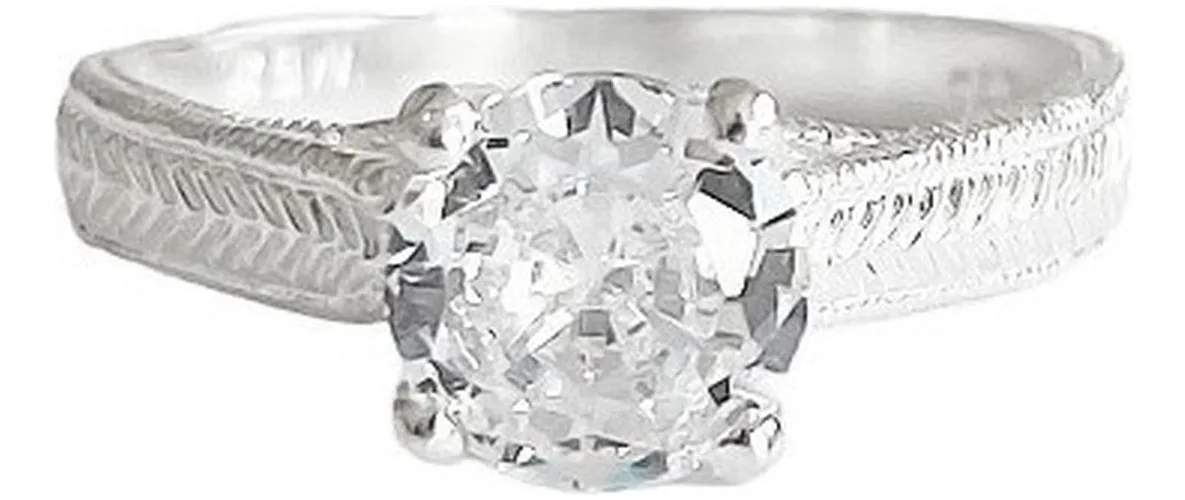 Anillo de Matrimonio de plata .925 blanco zirconia acabado pulido — Joyaris