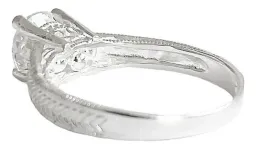 Anillo Plata Ley .925 Corona con Zirconia Blanca - Imagen 3