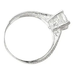 Anillo Plata Ley .925 Corona con Zirconia Blanca - Imagen 4