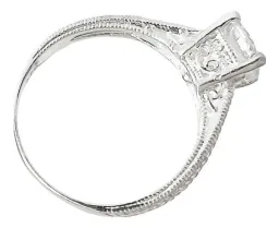 Anillo Plata Ley .925 Corona con Zirconia Blanca - Imagen 4