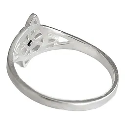 Anillo Plata Ley .925 Nudo de Bruja con Zirconia Negra - Imagen 3