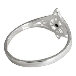 Anillo Plata Ley .925 Nudo de Bruja con Zirconia Negra - Imagen 4