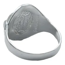 Anillo Plata Ley 925 San Benito Liso Troquelado Protección - Imagen 4