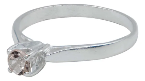 Anillo Plata 925 Morganita Rosa Natural Promesa - Imagen 1