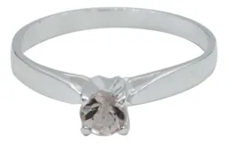 Anillo Plata 925 Morganita Rosa Natural Promesa - Imagen 2