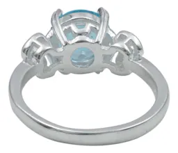 Anillo Plata 925 Promesa con Topacio Azul Genuino - Imagen 3