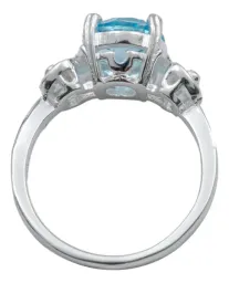 Anillo Plata 925 Promesa con Topacio Azul Genuino - Imagen 4