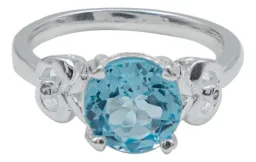 Anillo Plata 925 Promesa con Topacio Azul Genuino - Imagen 5