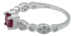 Anillo Plata 925 Promesa con Turmalina Rubelita Natural - Imagen 2