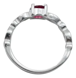 Anillo Plata 925 Promesa con Turmalina Rubelita Natural - Imagen 4
