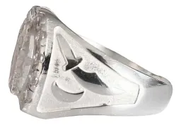 Anillo San Judas Tadeo Herradura Plata .925 con Zirconia Talla 8.5 - Imagen 4