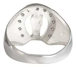 Anillo San Judas Tadeo Herradura Plata .925 con Zirconia Talla 8.5 - Imagen 6