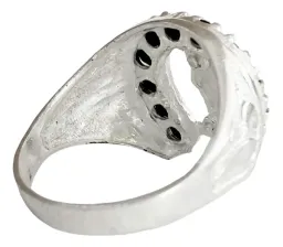 Anillo Plata 925 San Judas Tadeo Herradura con Zirconia Negra - Imagen 5