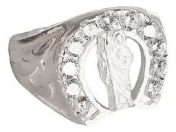 Anillo Plata .925 San Judas Tadeo Herradura con Zirconia - Imagen 8