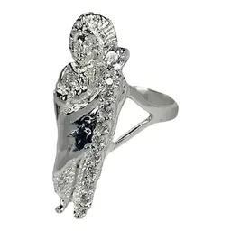 Anillo San Judas Tadeo Plata .925 con Zirconia Talla 10.5 - Imagen 1