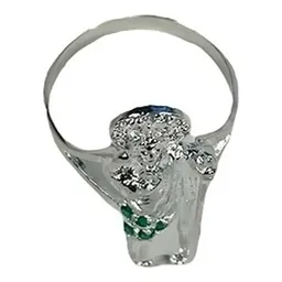 Anillo San Judas Tadeo Plata .925 con Zirconia Verde Talla 11.5 - Imagen 4