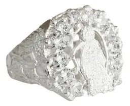 Anillo Plata 925 Santa Muerte Herradura con Zirconias Blancas - Imagen 3